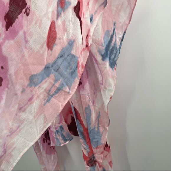 COLLECTION EIGHTEEN Wrap Scarf NWT Warm Pink Multi Spring Lightweight Colorful - Picture 6 of 14